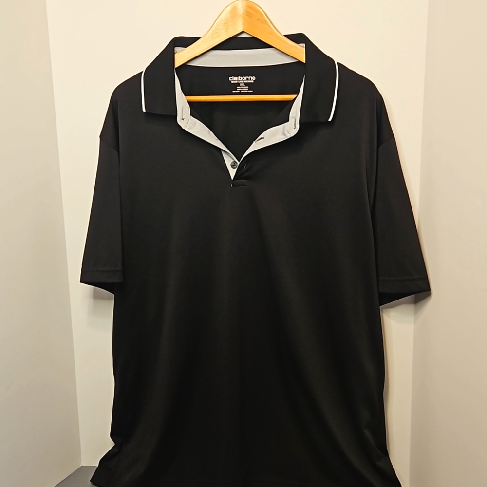 Mens Big and Tall XXL Black Claiborne polo shirt